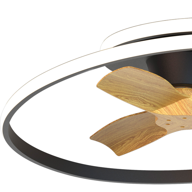 Mantra Ocean Modern Led Ceiling Fan Light Black/Wood With Remote Control