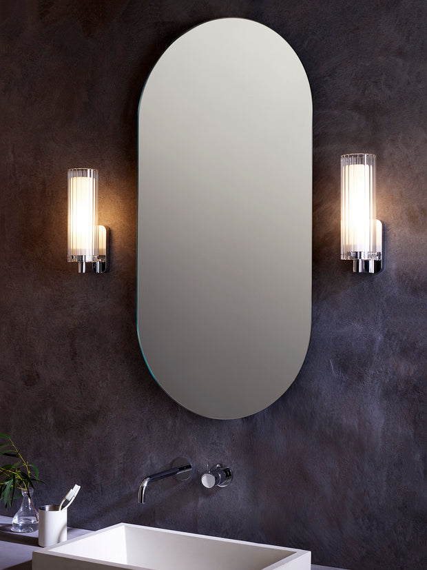 Astro Ottavino Polished Chrome Bathroom Wall Light With Clear Ribbed Glass - IP44