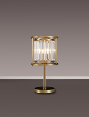 Idolite Petra 1 Light Table Lamp Antique Brass With Clear Crystal