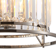 Idolite Petra 3 Light Pendant/Semi-Flush Ceiling Light Polished Nickel With Clear Crystal