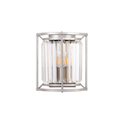 Idolite Petra 2 Light Wall Lamp Polished Nickel With Clear Crystal