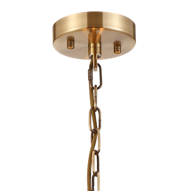 Idolite Petra 6 Light Pendant/Semi-Flush Ceiling Light Antique Brass With Clear Crystal