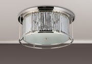 Idolite Petra 6 Light Round Flush Ceiling Light Polished Nickel With Clear Crystal