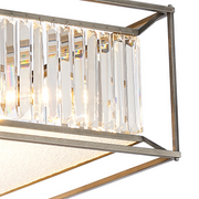 Idolite Zuri 12 Light Square Pendant/Semi-Flush Ceiling Light Pewter With Clear Glass