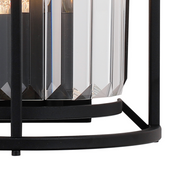 Idolite Petra 2 Light Wall Lamp Satin Black With Clear Crystal