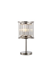 Idolite Petra 1 Light Table Lamp Polished Nickel With Clear Crystal