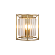 Idolite Petra 2 Light Wall Lamp Antique Brass With Clear Crystal