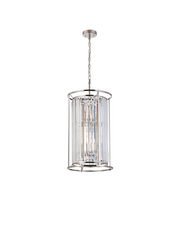 Idolite Petra 2 Tier 6 Light Pendant/Semi-Flush Ceiling Light Polished Nickel With Clear Crystal
