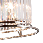 Idolite Petra 7 Light Oval Linear Bar Pendant/Semi-Flush Ceiling Light Polished Nickel With Clear Crystal