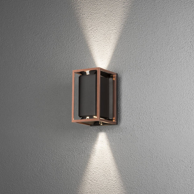 Konstsmide Vale Black And Copper Exterior Wall Light