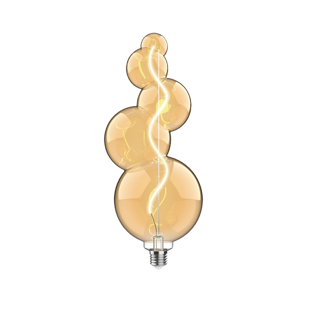 4W LED Classic Style Amber Finish Dimmable Bubble Shape Lamp - E27, 2100K
