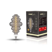 4W LED Classic Style Smoke Finish Dimmable Ribbed Lamp - E27, 2100K
