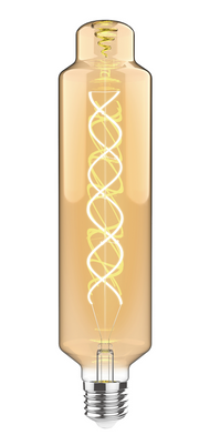4W LED Classic Style Amber Finish Dimmable Tubular Lamp - E27, 2100K