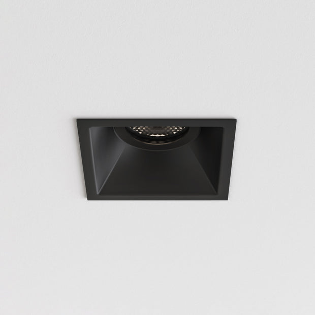 Astro Minima Slimline Matt Black Square Fixed Fire-Rated Bathroom Downlight - IP66