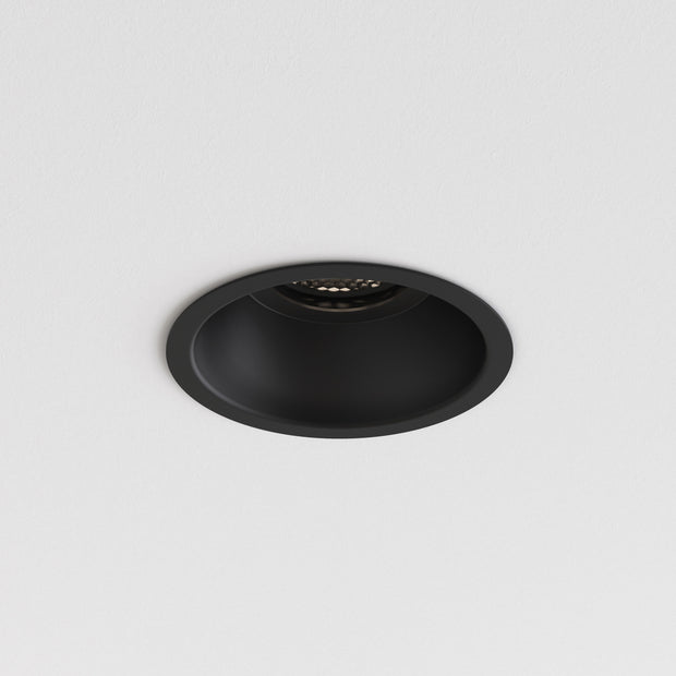 Astro Minima Slimline Matt Black Round Fixed Fire-Rated Bathroom Downlight - IP65