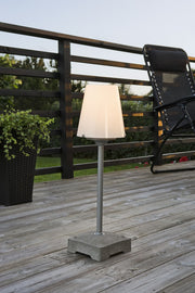 Konstsmide Lucca Grey Exterior Table Lamp Complete With Opal Plastic Shade