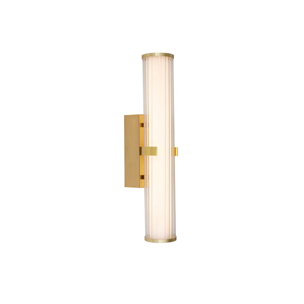 Gold Clamp LED Bathroom Wall Light Complete With Clear/White Glass Shade - 2700K IP44