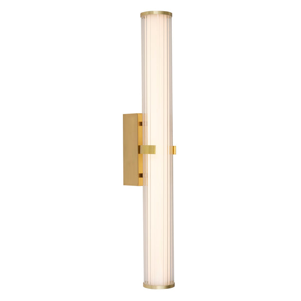 Gold Clamp LED Bathroom Wall Light Complete With Clear/White Glass Shade - 2700K IP44