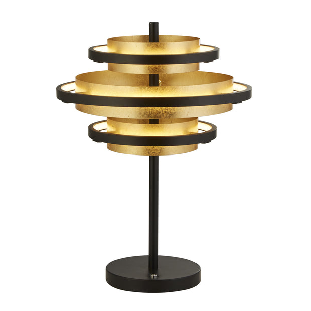 Black/Gold Leaf Hive Led Table Lamp Complete With Dimmer - 3000K