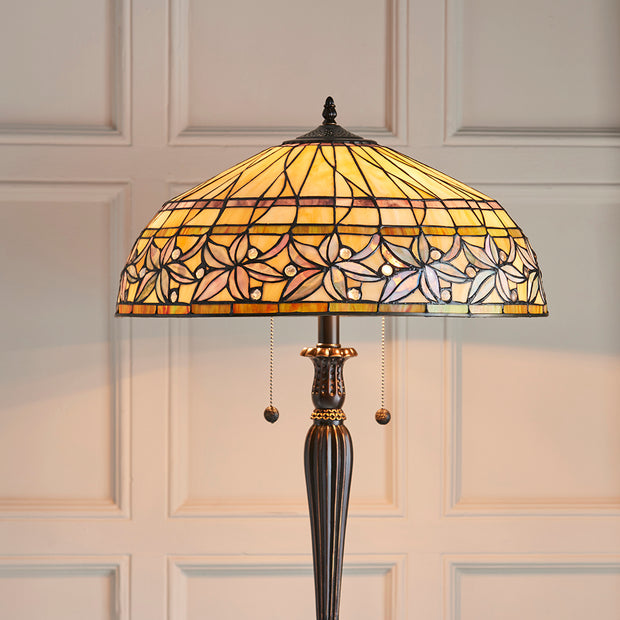 Interiors 1900 Ashtead 2 Light Tiffany Floor Lamp - 63912