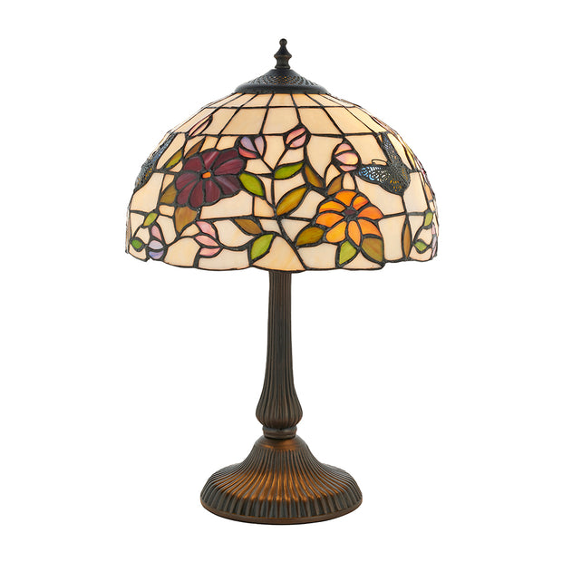 Interiors 1900 Butterfly 2 Light Tiffany Table Lamp - 63998