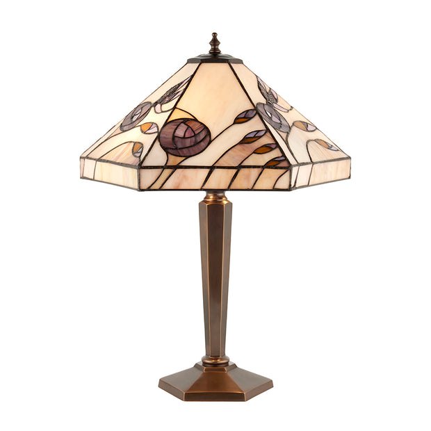 Interiors 1900 Damselfly 2 Light Tiffany Table Lamp - 64038