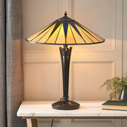 Interiors 1900 Dark Star 2 Light Tiffany Table Lamp - 64045