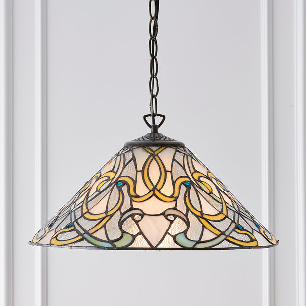 Interiors 1900 Dauphine Single Tiffany Pendant Light - 64054