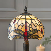 Interiors 1900 Dragonfly Beige 1 Light Tiffany Table Lamp - 64087