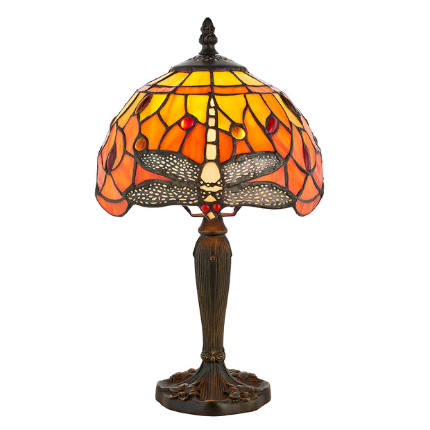 Interiors 1900 Dragonfly Flame 1 Light Tiffany Table Lamp - 64091