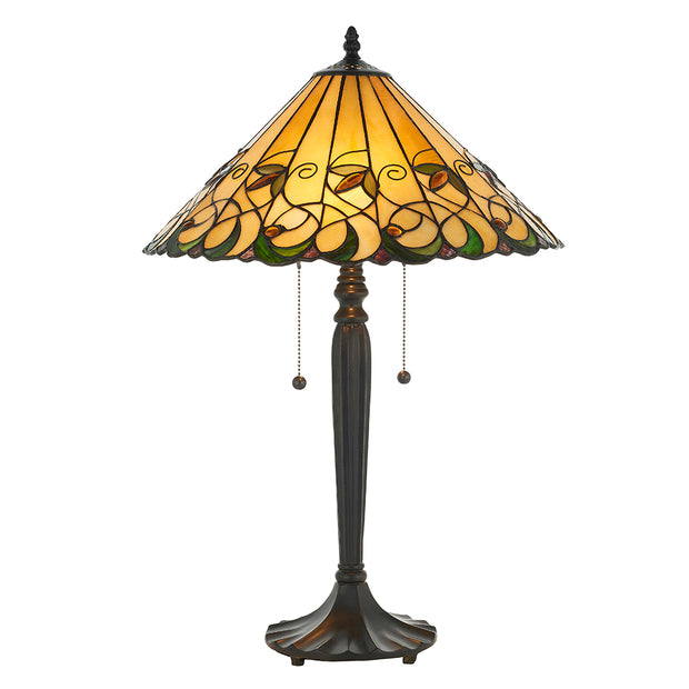 Interiors 1900 Jamelia 2 Light Tiffany Table Lamp - 64197