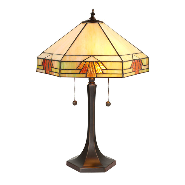 Interiors 1900 Nevada 2 Light Tiffany Table Lamp - 64286