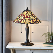 Interiors 1900 Ruban 2 Light Tiffany Table Lamp - 64321