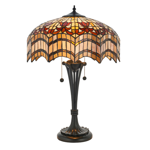 Interiors 1900 Vesta 2 Light Tiffany Table Lamp - 64377