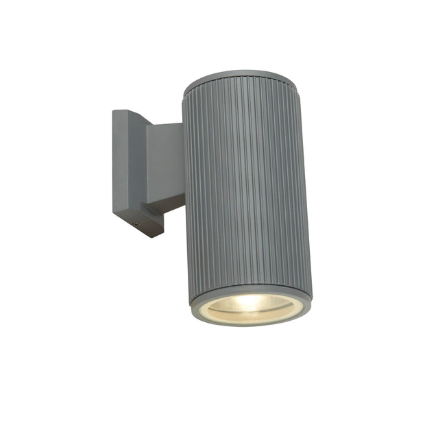 Grey Die Cast Aluminium Exterior Downward Facing Wall Light With Clear Glass