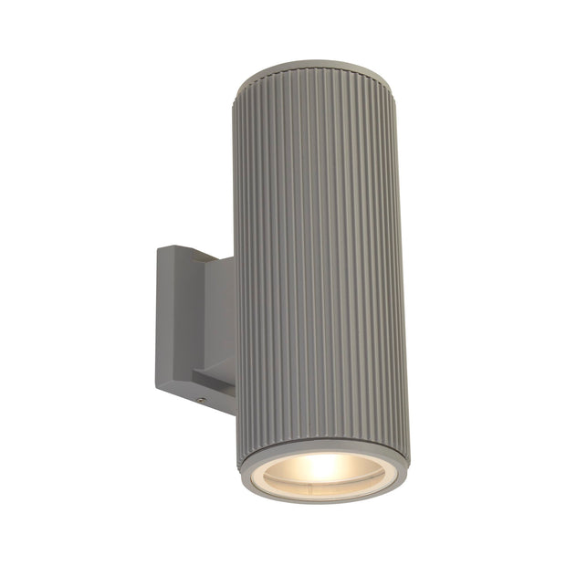 Grey Die Cast Aluminium Up And Down Exterior Wall Light With Clear Glass Lenses