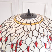 Interiors 1900 Beige Dragonfly 2 Light Tiffany Floor Lamp - 70940