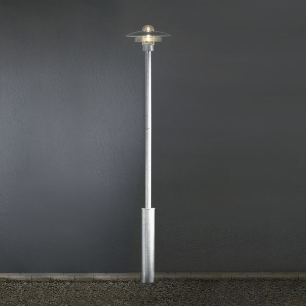 Konstsmide Modena Galvanised Steel Exterior Post Lamp Complete With Clear Glass