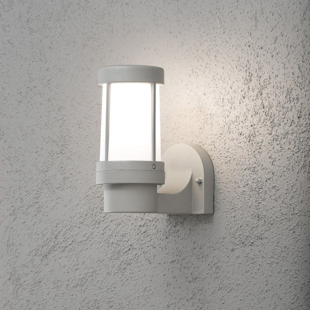 Konstsmide Siena Grey Exterior Wall Light Complete With Opal Acrylic Lens