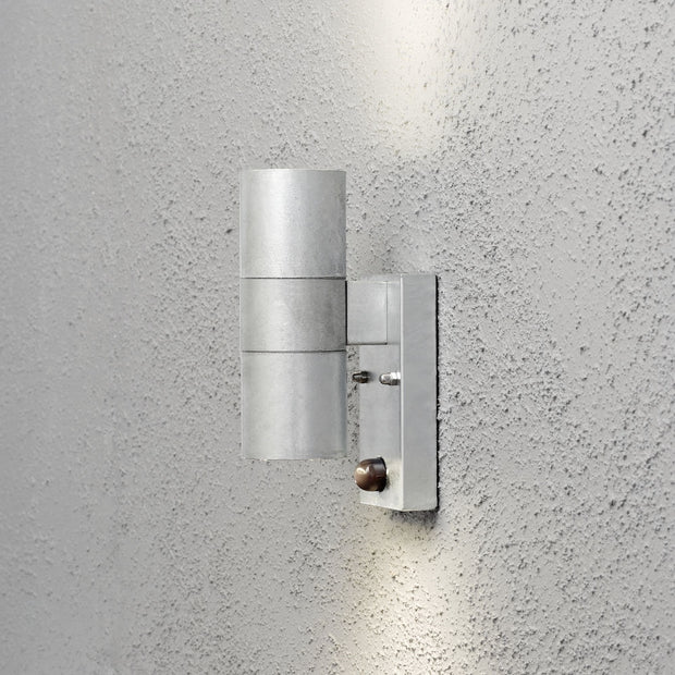 Konstsmide Modena Galvanised Up And Down Exterior Wall Light Complete With Pir