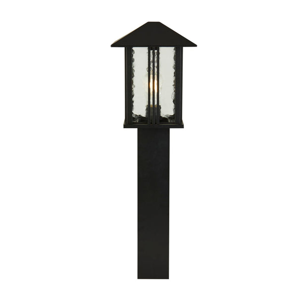 Die Cast Aluminium Black Venice Exterior Post Lamp Complete With Water Glass Shade