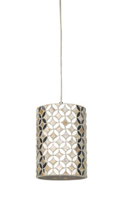 Dar Acquila ACQ8668 Easy Fit Small Pendant In Natural Shell & Mirror Finish