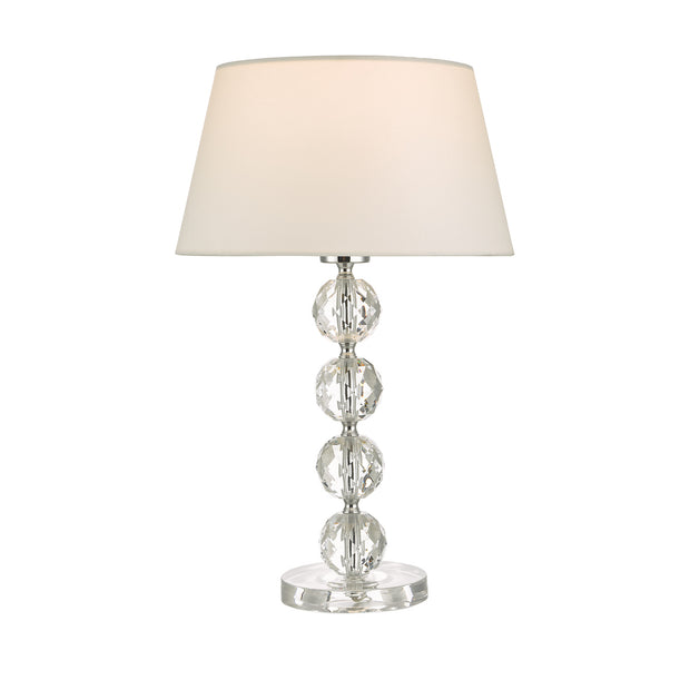 Dar Aletta ALE4208 Clear Crystal Like Acrylic Table Lamp Complete With Ivory Shade