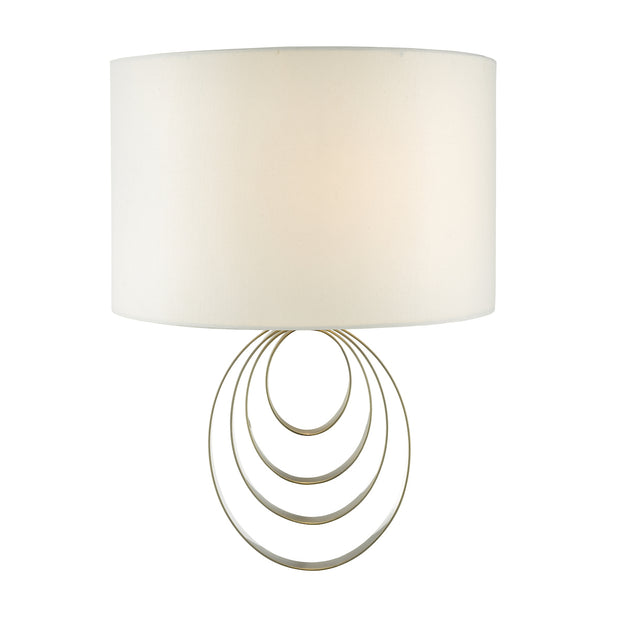 Dar Alsie ALS0775 Single Wall Light In Antique Brass Finish Complete With Ivory Shade