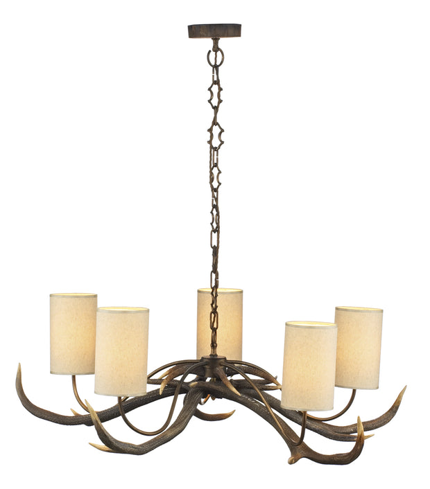 David Hunt Antler ANT0529S Rustic 5 Light Chandelier Complete With Shades