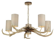 David Hunt Antler ANT0549 Bleached 5 Light Chandelier Complete With Shades