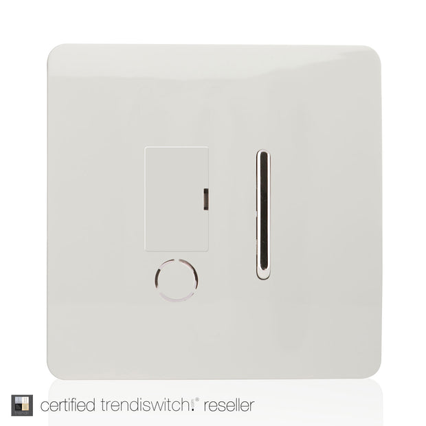 Trendiswitch Gloss White 13A Switch Fused Spur With Flex Outlet