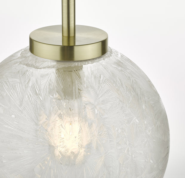 Dar Avari AVA0141 Single Pendant In Satin Brass Finish With Clear Frosted Glass