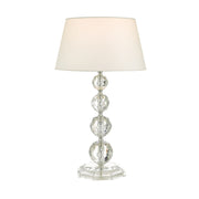 Dar Bedelia BED4208 Single Table Lamp Clear Crystal Like Acrylic Complete With White Shade