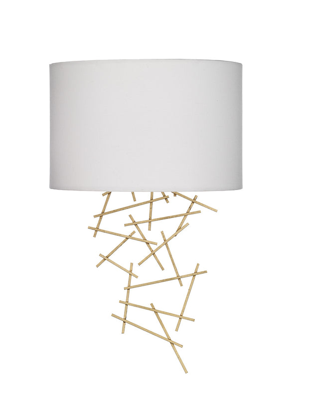 Dar Cevero CEV0735 Single Wall Light In Gold Leaf Finish Complete With Ivory Shade